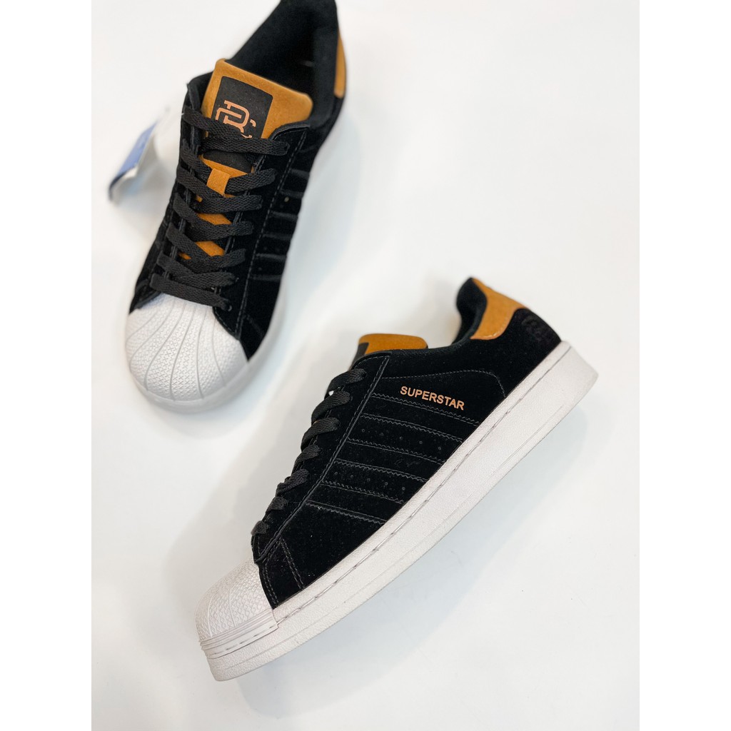 Giày Super Star Reigning Champ nam nữ da lộn cao cấp bền êm nhẹ thoáng (đen)