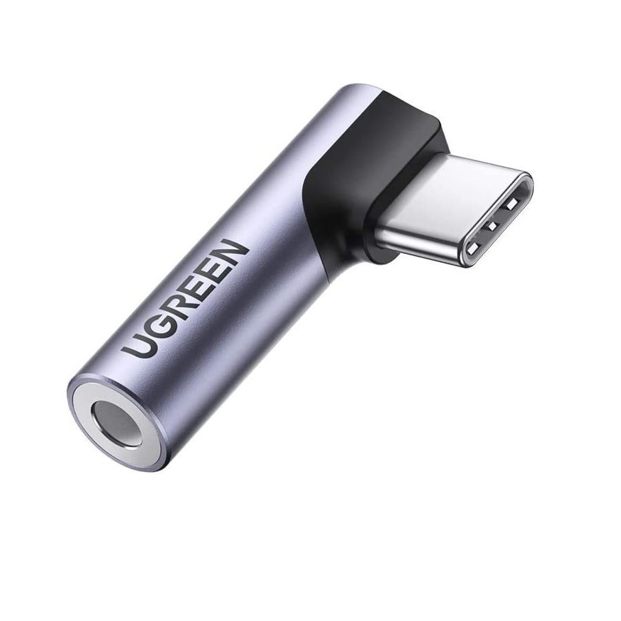 Ugreen 80384 Jack chuyển USB type C bẻ góc 90 độ ra 3.5mm Headphone Audio AV154