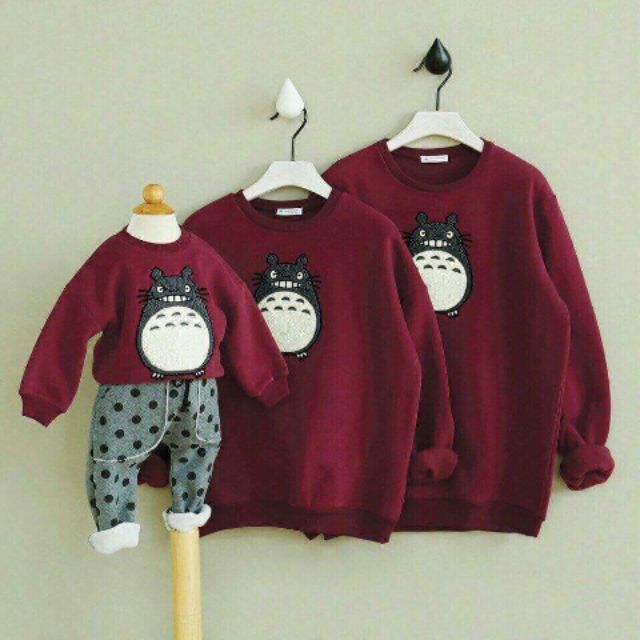 Áo thu đông gia đình ngộ nghĩnh 👨‍👩‍👧‍👦 Chất nỉ bông mịn cao cấp ( Đỏ đô, đỏ tươi, xanh két, đen)