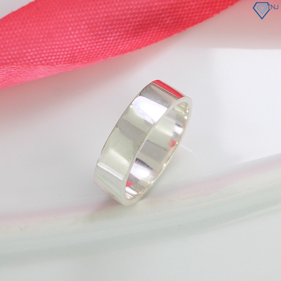 Nhẫn bạc thật nam trơn bản vuông cá tính NNA0218 Trang Sức TNJ