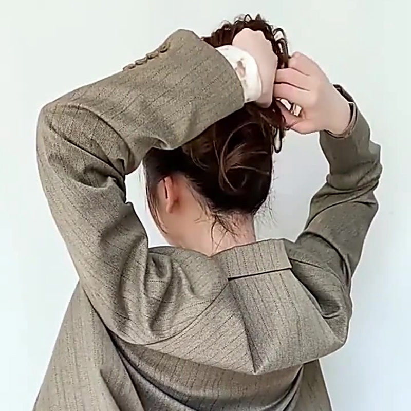 Búi Tóc Giả Xoăn Co Giãn