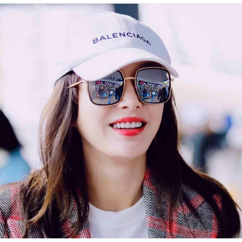 Kính mát thời trang mới khung lớn kim loại dành cho nam nữ