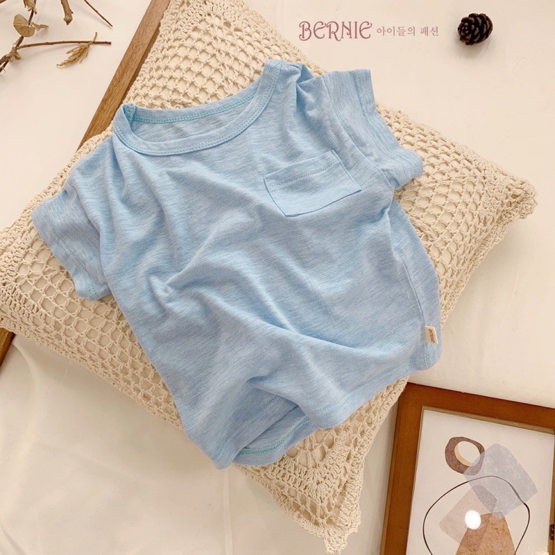 Áo phông trơn cotton xước cho bé