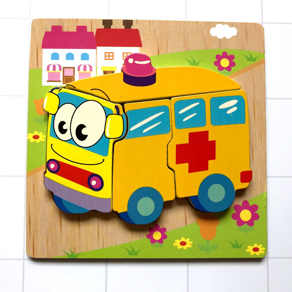 Tranh ghép gỗ Đồ chơi gỗ dành cho bé 2 tuổi trở lên Loại Gỗ Dày Puzzletoys