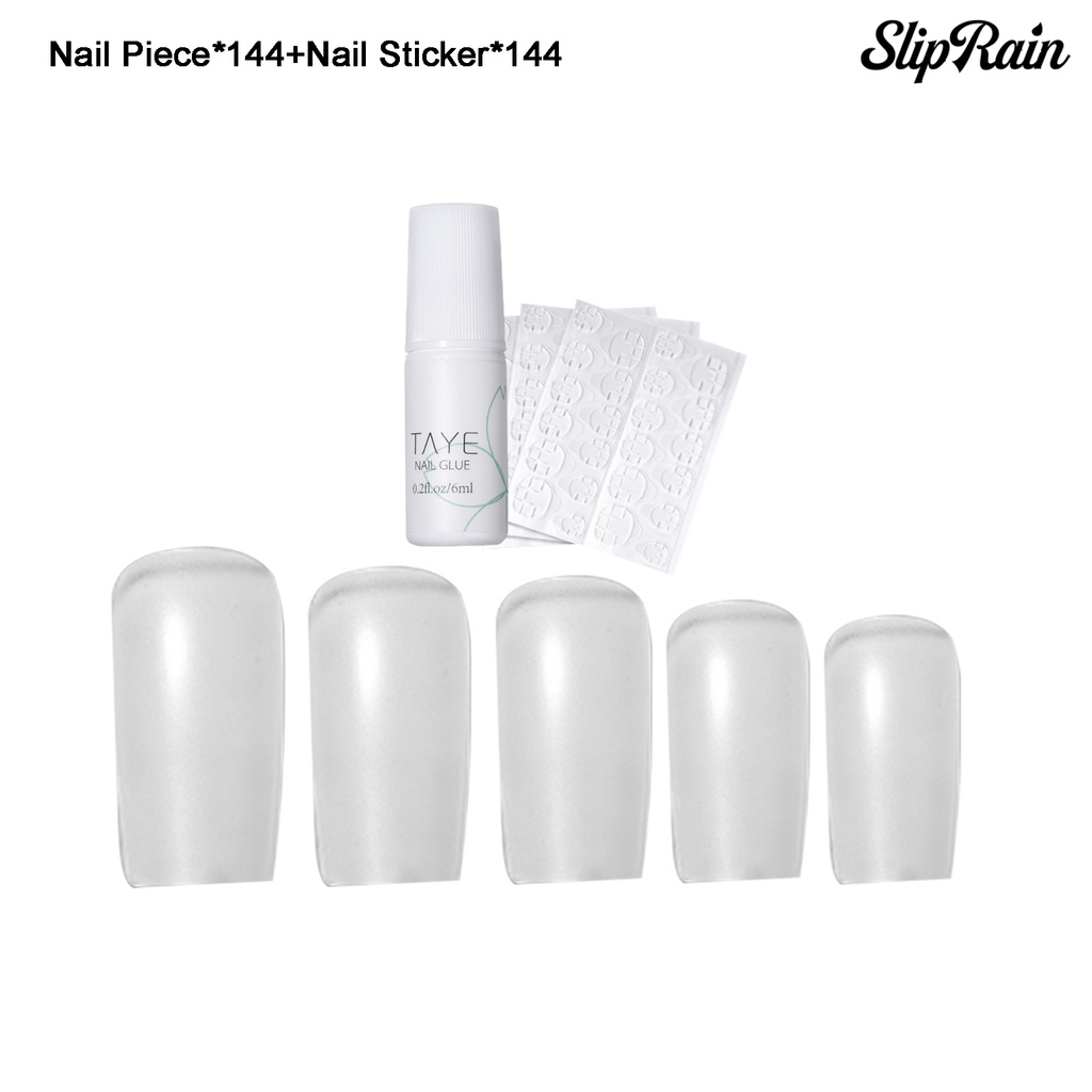 Sliprain ♥144Pcs/Set False Toenail Tip Smooth Grinding-Free Lightweight Ultra Toe Nail Tips