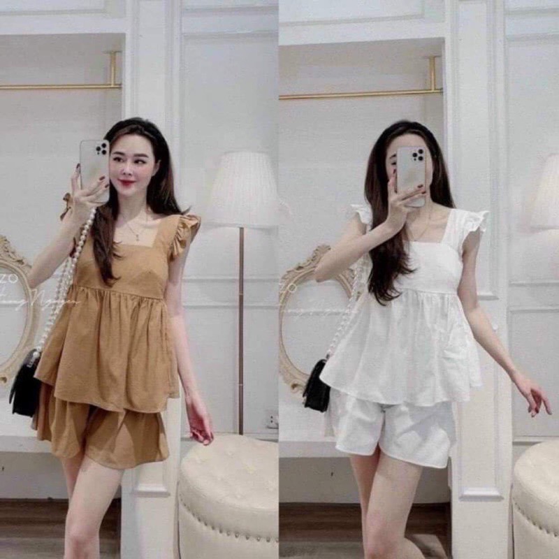 Set bộ bigsize ❤️ Freeship ❤️ Set bộ bèo cánh tiên xếp ly ngực siêu xinh sang chảnh màu cực sang hàng may kĩ loại 1 | BigBuy360 - bigbuy360.vn