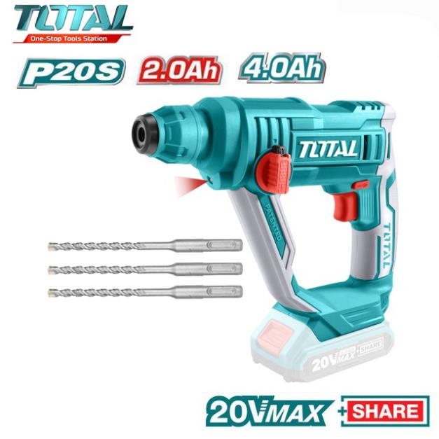 Thân Máy khoan bê tông dùng pin 20V TOTAL TRHLI1601 - Có Chổi Than - Body Không kèm Pin Sạc
