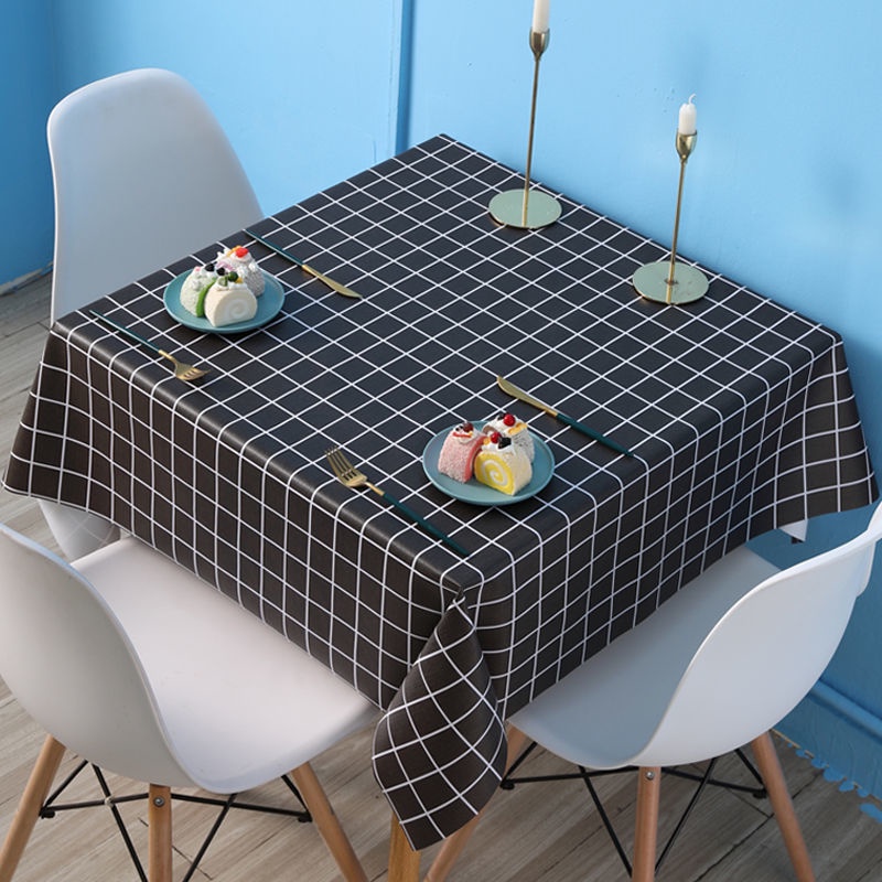 Phong Cách Bắc Âu Khăn Trải Bàn Vuông Khăn Trải Bàn Không Thấm Nước PVC Khăn Trải Bàn Chống Thấm Dầu Khăn Trải Bàn Cà Phê Phòng Khách