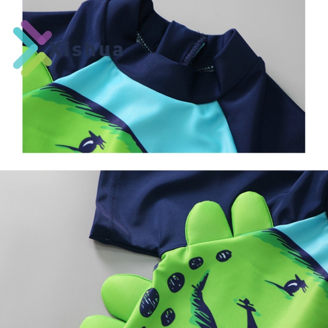 Bộ đồ bơi liền thân khủng long + Mũ bơi cho bé trai | BigBuy360 - bigbuy360.vn