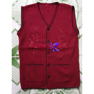 Áo len gile thêu hoa đẹp