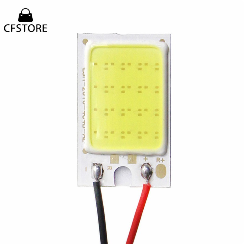 Bảng đèn LED 2V 16SMD/24SMD/36SMD/48SMD COB gắn vòm xe hơi kèm chân cắm T10