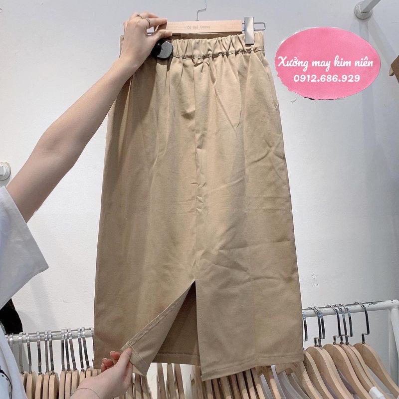 Chân Váy Dáng Dài Chữ A Lưng Cao Basic Hàn Quốc Cực Cute 𝑩𝒚.𝑪𝒂𝒎𝒄𝒂𝒎 | BigBuy360 - bigbuy360.vn