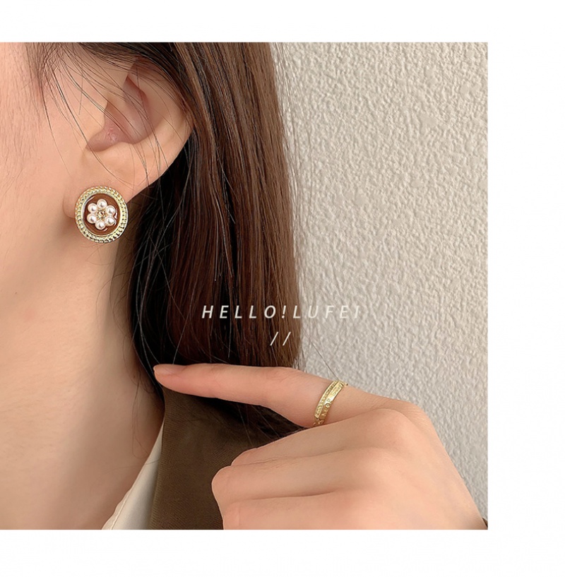 Khuyên tai mạ vàng đính ngọc trai giả nhiều kiểu tùy chọn hợp thời trang cho nữ