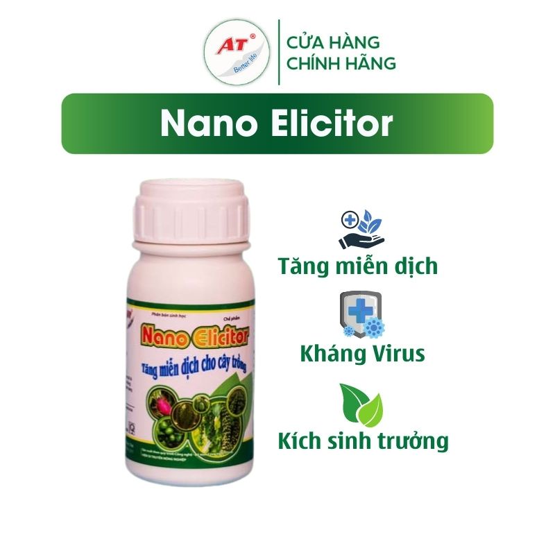 Nano Elicitor 250ml diệt khuẩn AT siêu kích kháng virus chống xoăn ngọn thể khảm trên rau sạch
