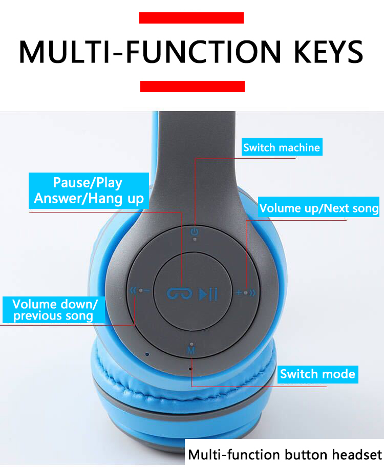 Tai nghe Bluetooth KEBIDUMEI chụp tai tiêu chuẩn Bluetooth 5.0 IP47 âm thanh nổi