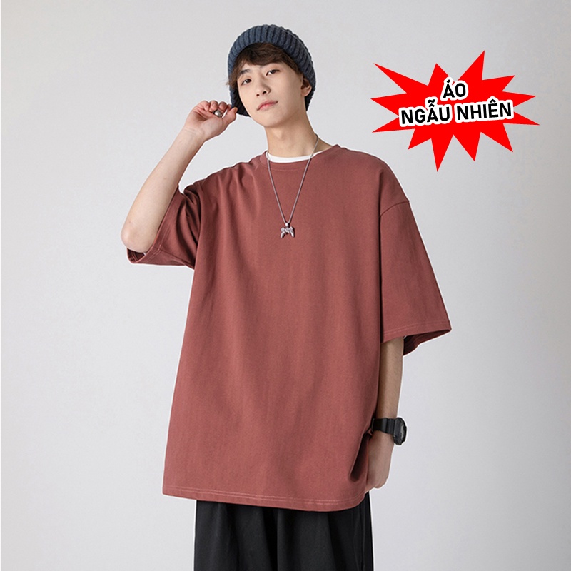 Áo thun nam nữ unisex tay lỡ NGẪU NHIÊN phông tay ngắn form rộng teen cổ tròn oversize cotton giá rẻ basic đen trắng tee