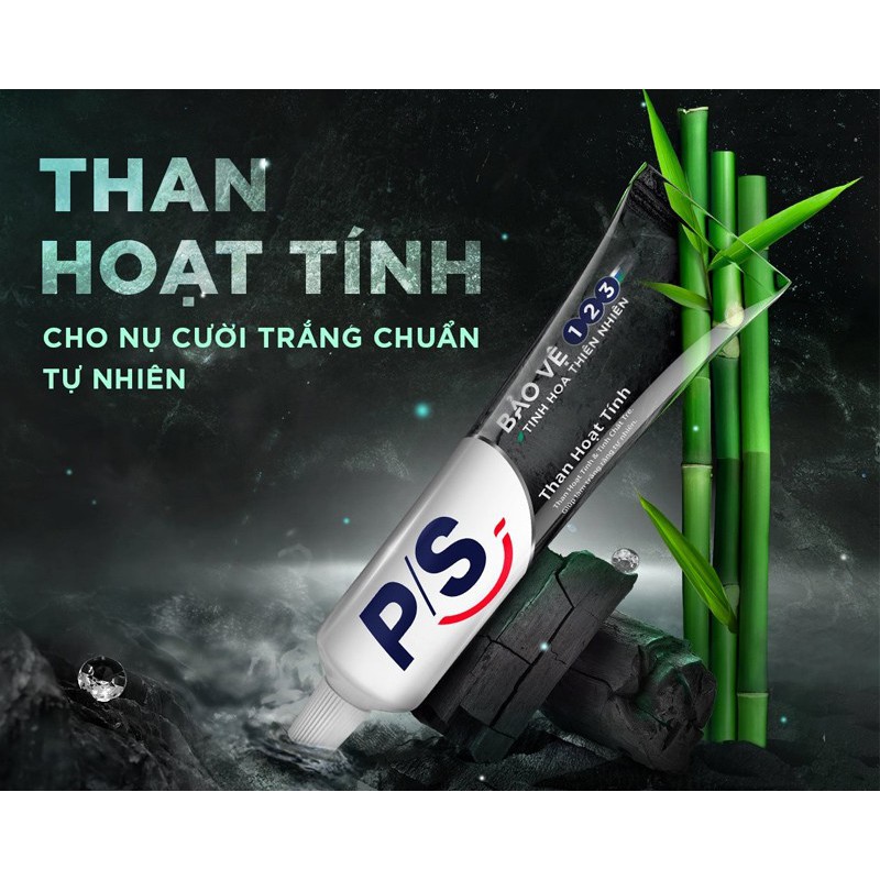 Kem đánh răng PS than hoạt tính 180g kèm quà tặng 30g