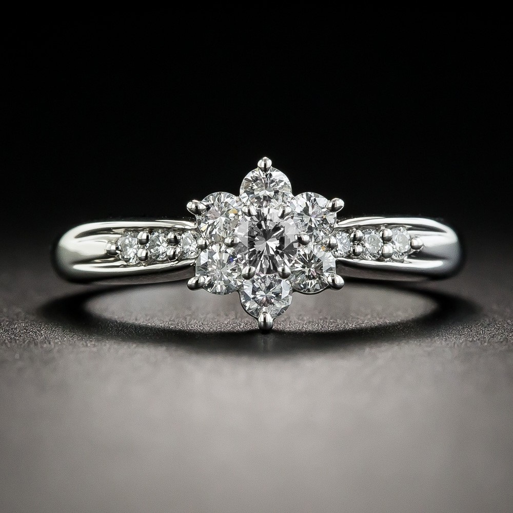 💍 Nhẫn Nữ Mạ Bạc Mặt Hoa Đính Đá zircon