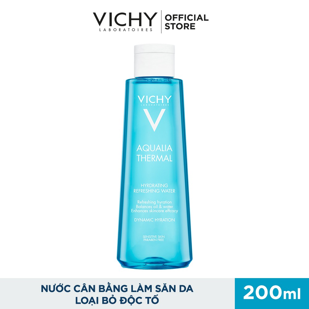 Nước Cân Bằng Làm Săn Da, Loại Bỏ Độc Tố Cho Da Hỗn Hợp & Da Dầu Vichy Aqualia Thermal Hydrating Refreshing Water 200ml