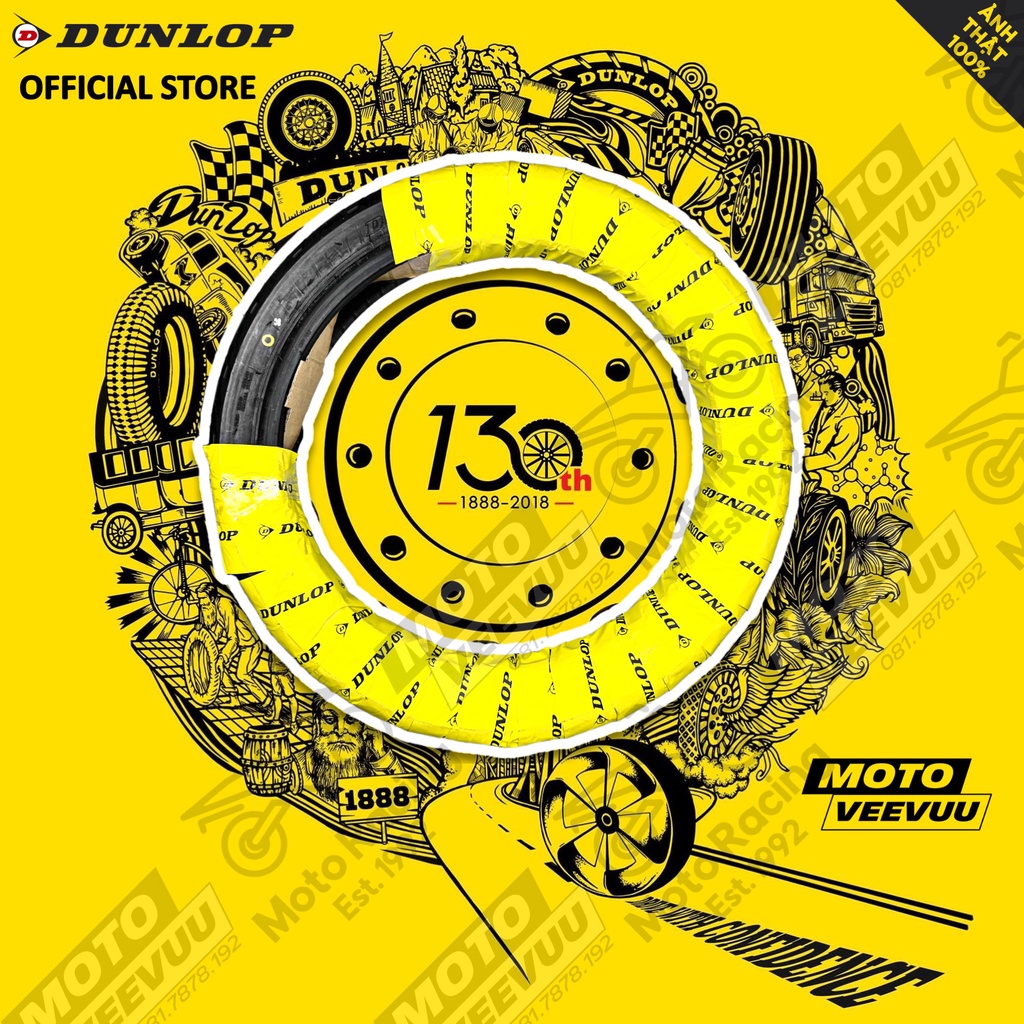 Vỏ lốp xe máy DUNLOP 100/90-18 TL D404 Lốp không ruột