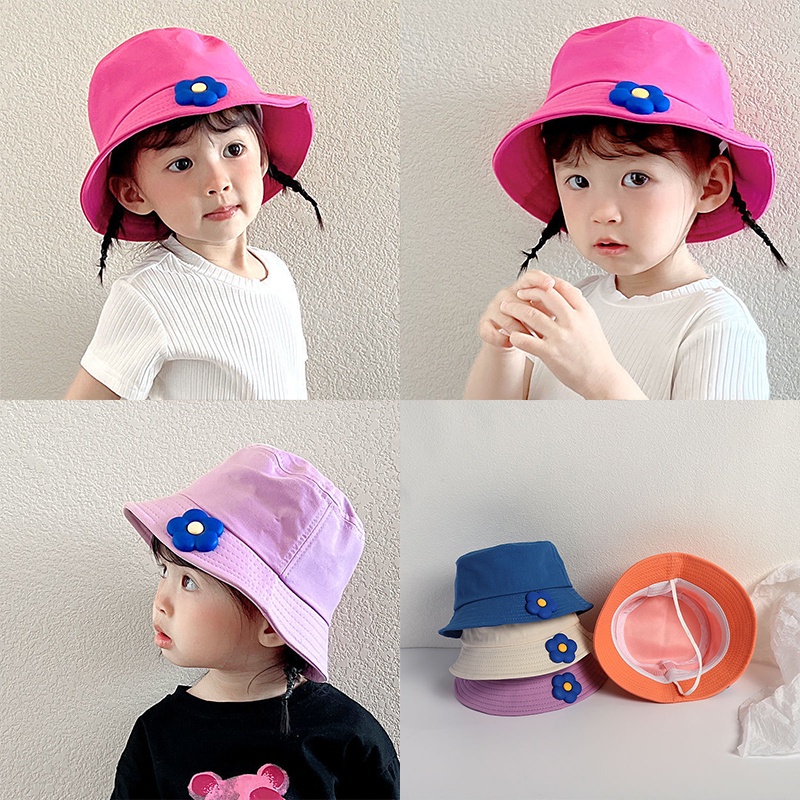 Nón tai bèo cotton chống nắng họa tiết hoa nhỏ thời trang xuân thu hè Hàn Quốc cho bé gái