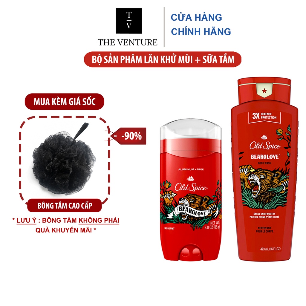 Bộ Sản Phẩm Sáp Khử Mùi và Sữa Tắm Bearglove Chính Hãng