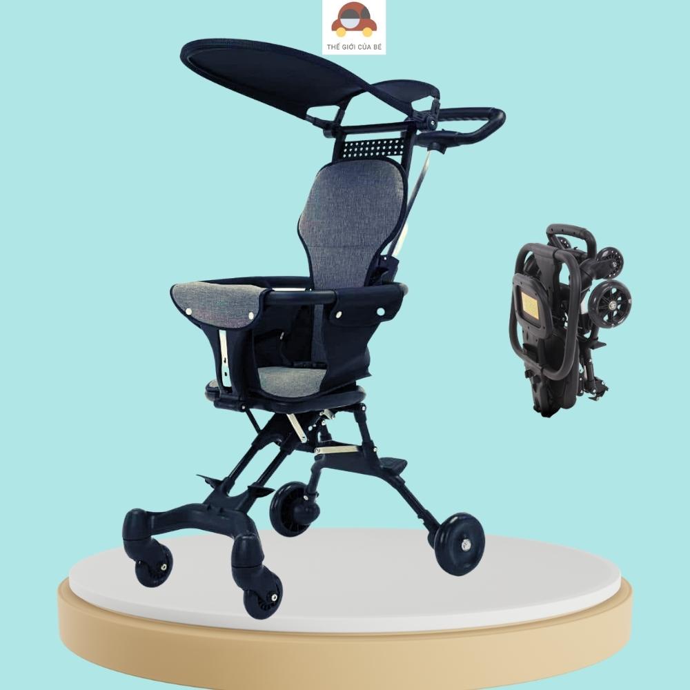 Xe đẩy du lịch gấp gọn cho bé xe đẩy em bé 2 chiều có đệm lót thegioicuabe1