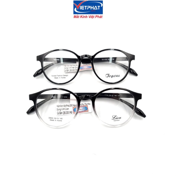 Gọng kính cận mắt tròn Topone + Lion L5003 thời trang nam nữ Hàn Quốc
