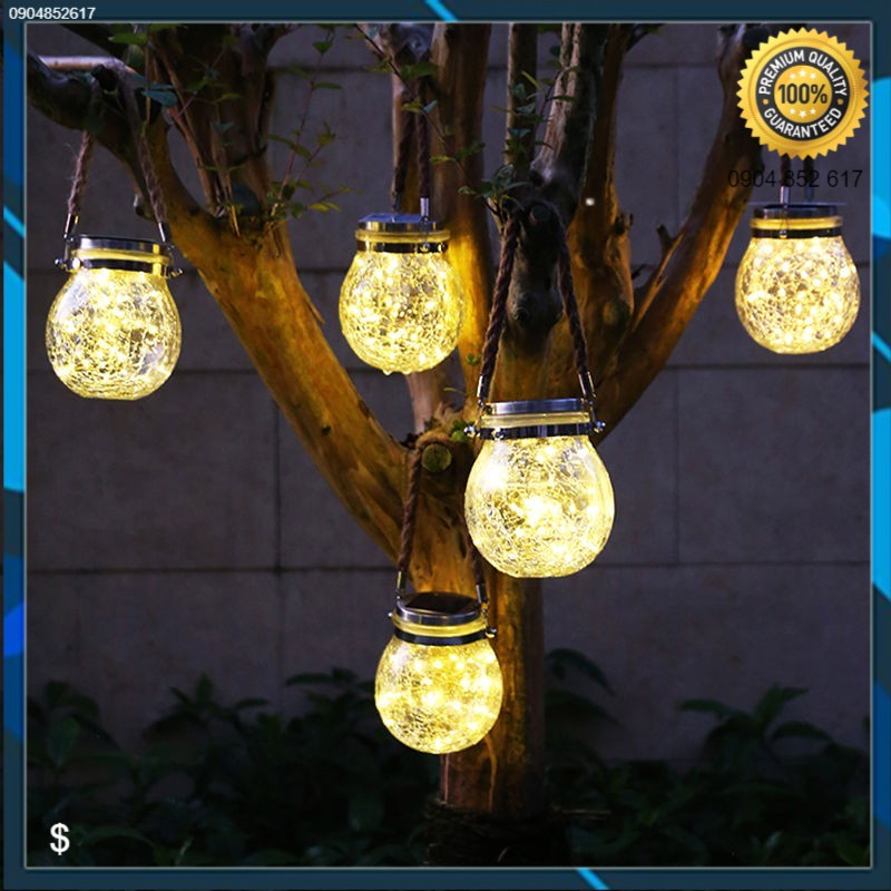Đèn LED hình quả cầu ngoài trời trang trí sân vườn, treo cây lung linh sử dụng Năng lượng mặt trời Solar