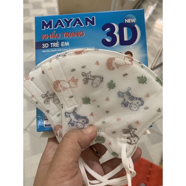 Khẩu trang 3D Mayan cho bé Hộp 10 cái