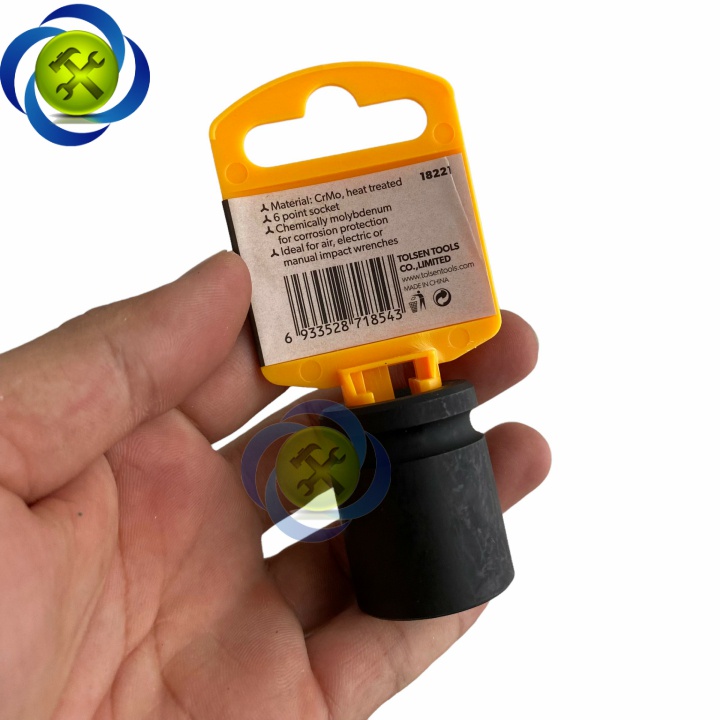 Tuýp 21mm 1/2 đen ngắn Tolsen 18221 loại 6 cạnh thép CR-MO