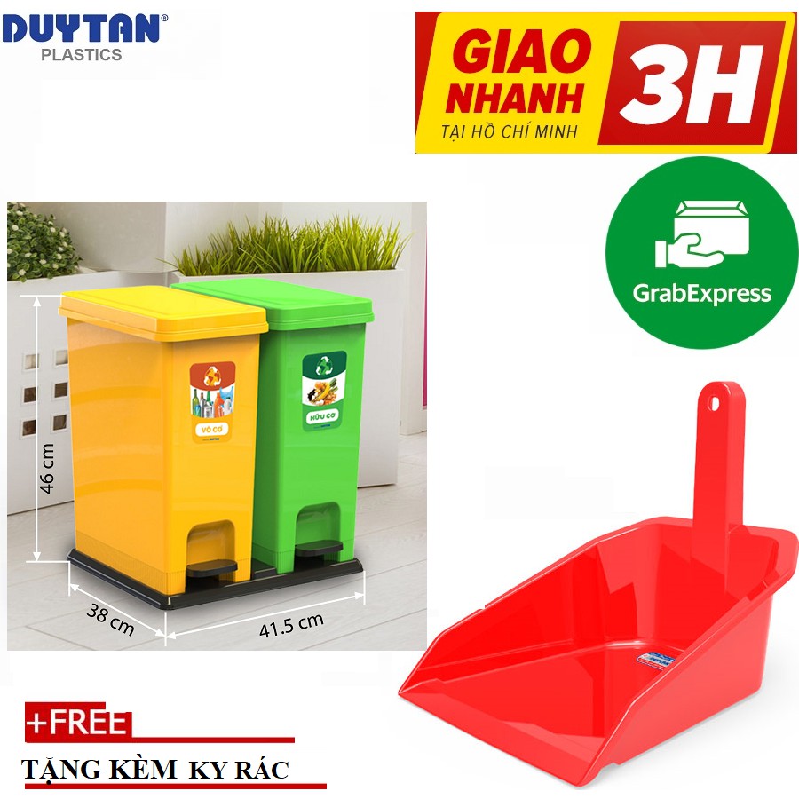 [HCM]THÙNG RÁC PHÂN LOẠI ECO DUY TÂN BỘ 2 CÁI- TẶNG KÈM KY RÁC