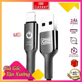 Cáp sạc iphone Earldom EC-063i Dây sạc tự ngắt khi đầy pin, Xạc nhanh iphone 6,7,8,X,11,12