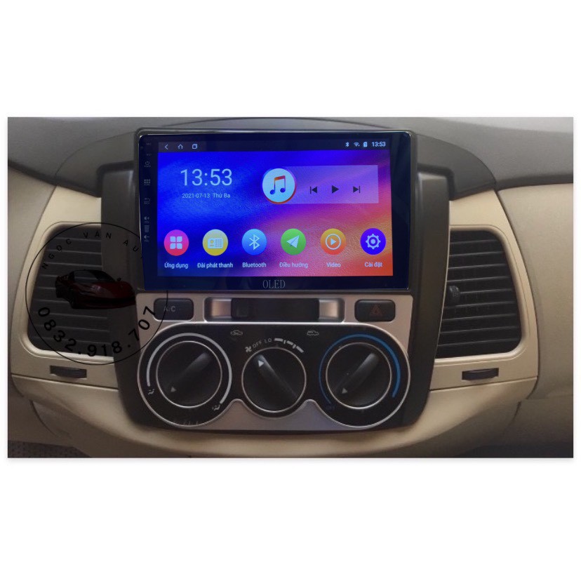 Màn hình Android OLED C2 New theo xe INNOVA 2007 - 2013, 9 inch điều hòa cơ, kèm dưỡng và jack nguồn zin