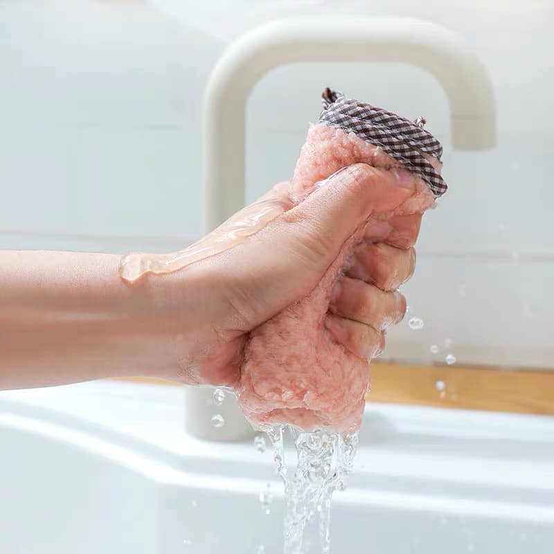 Sét 10 khăn lau siêu thấm viền kẻ có móc treo