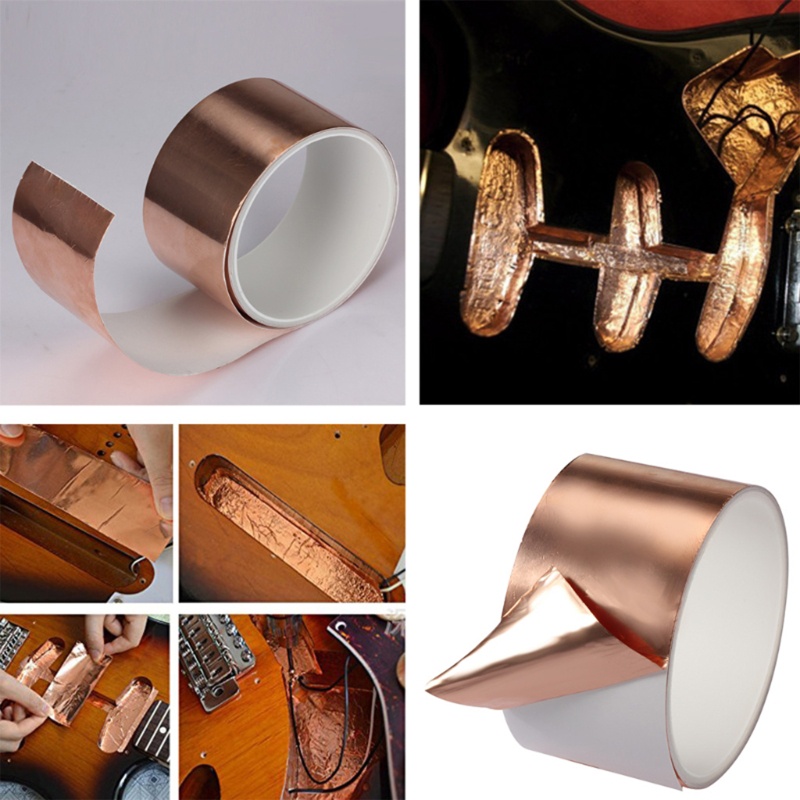 Cuộn Băng Keo Mạ Đồng Nguyên Chất 5M 100mmx Chống Thấm Nước Dùng Để Dán Đàn Guitar