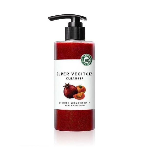[CHÍNH HÃNG] Sữa Rửa Mặt Rau Củ Làm Sáng Da Rạng Rỡ, Tươi Mới Byvibes Super Vegitoks Cleanser 300ml [Đỏ]