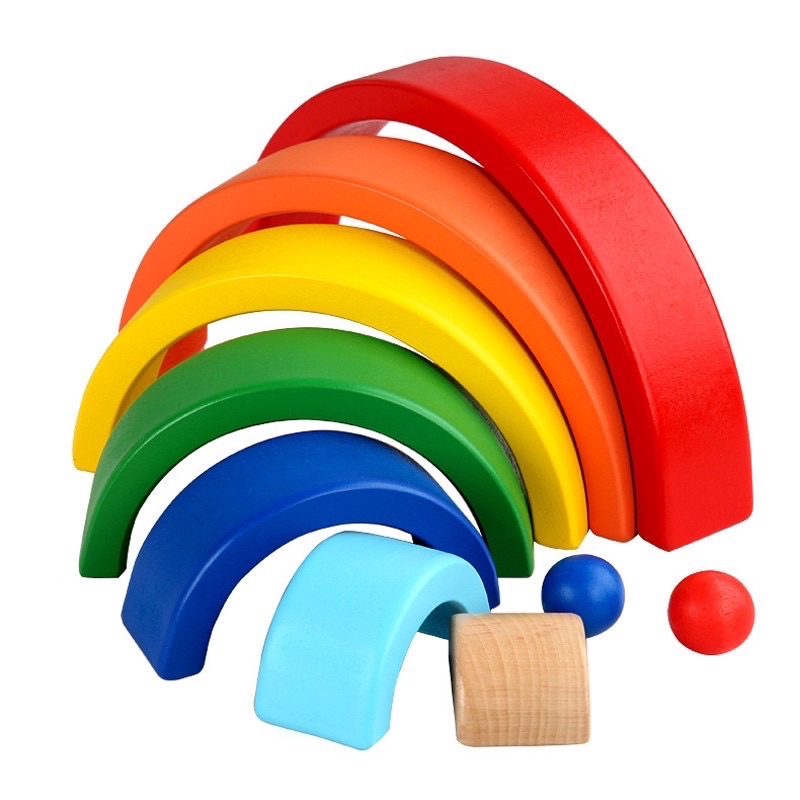 Đồ Chơi Xếp Hình Cầu Vồng - Đồ Chơi Gỗ Thông Minh