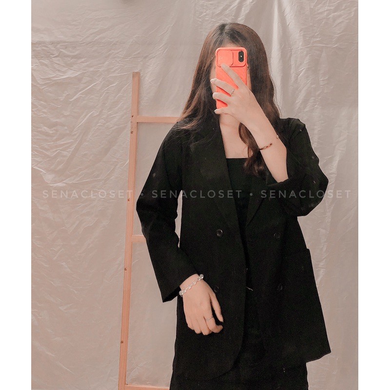 Áo Blazer Đen 1 lớp Quảng châu Style Ulzzang Hàn Quốc ( Ảnh thật/ Video) | BigBuy360 - bigbuy360.vn