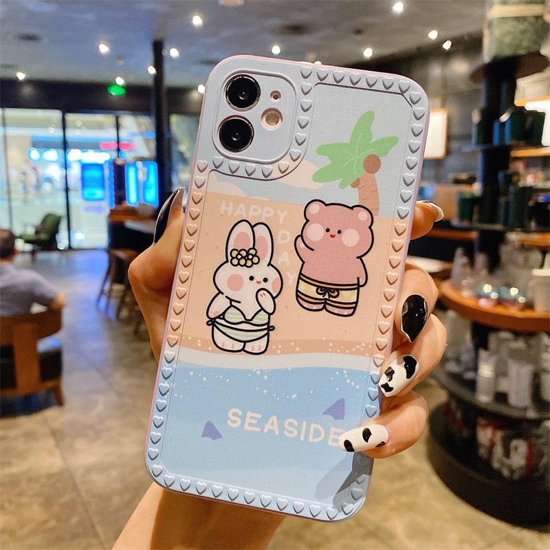 Summer bear rabbit for Iphone12 Pro Max, 12mini Iphone 11 Pro Max 7Plus 8plus xr xs xsmax 6 Plus soft shell,Vỏ iPhone | BigBuy360 - bigbuy360.vn