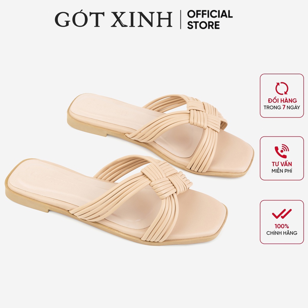 Dép nữ GÓT XINH D48 đế bệt da mềm