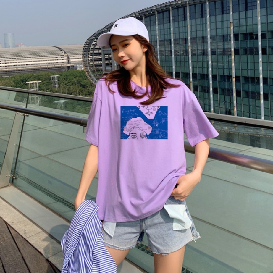 [HÀNG LOẠI 1] Áo Thun Tay Lỡ In Đồ Thị Toán Học Freesize Unisex Chất Cotton Mềm - Áo Bền Màu Không Bạc Không Phai Màu