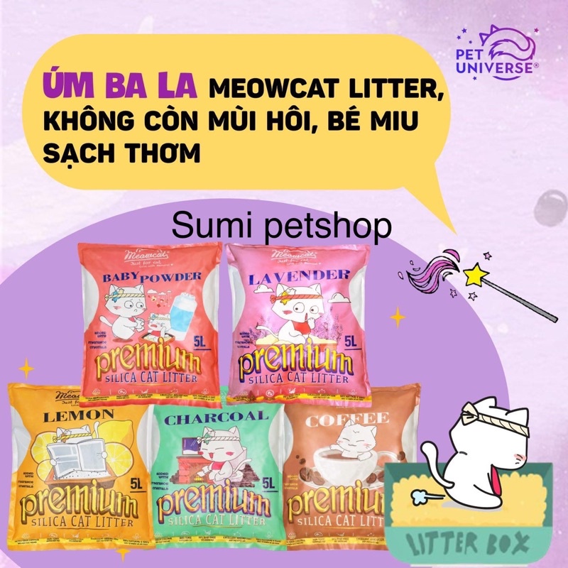 10L cat vệ sinh Meowcat cho mèo ( Lavender,baby powder, Lemon, Coffee, charcoal )