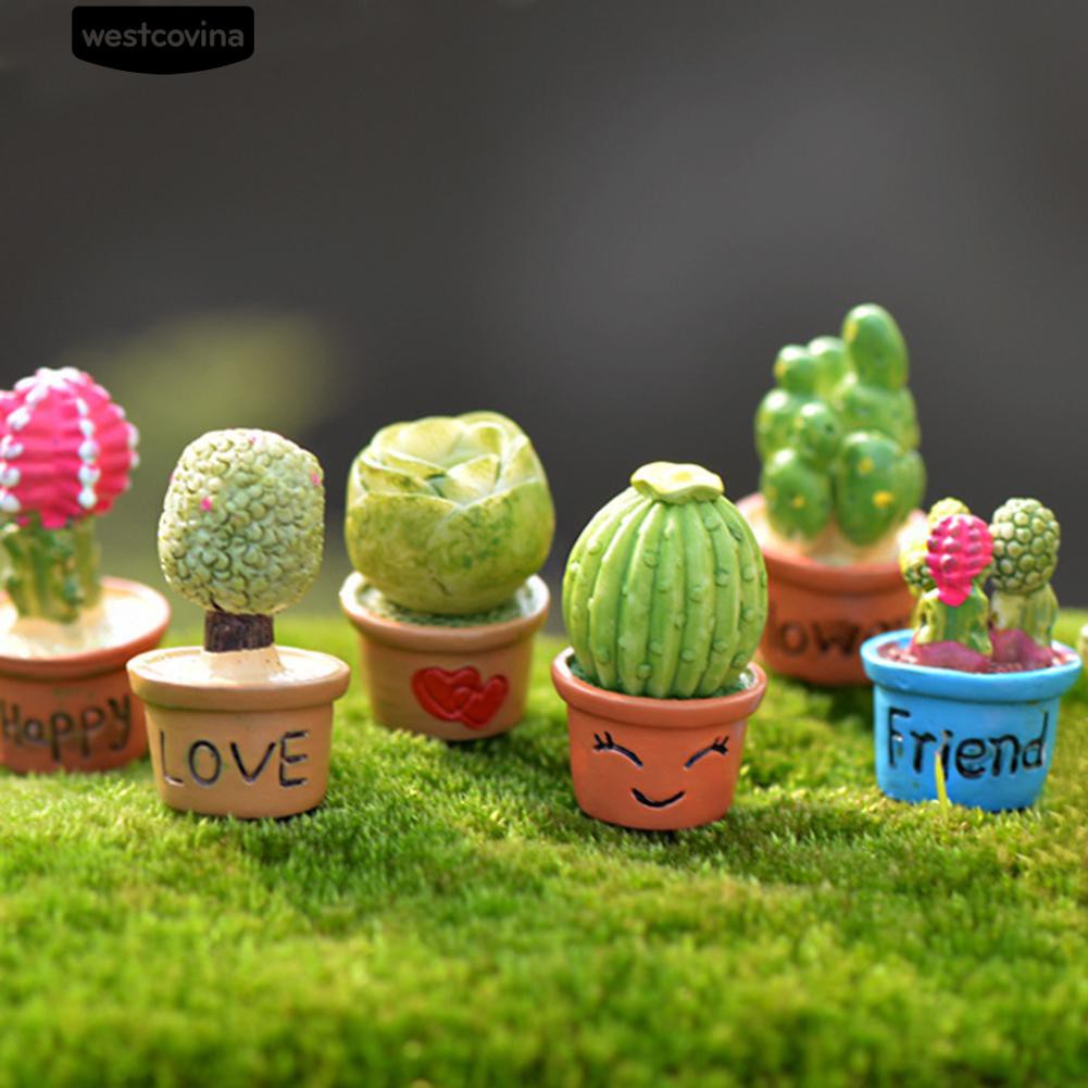 Chậu bông xương rồng nhỏ trang trí nhà búp bê