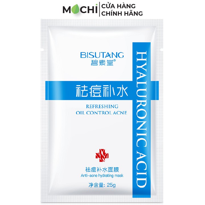 Mặt Nạ HA Anti-Acne Giảm Mụn Đầu Đen BISUTANG Cấp Ẩm Da Khô, Kiềm Dầu Hyaluronic Acid Nội Địa Trung - MOCHI SHOP