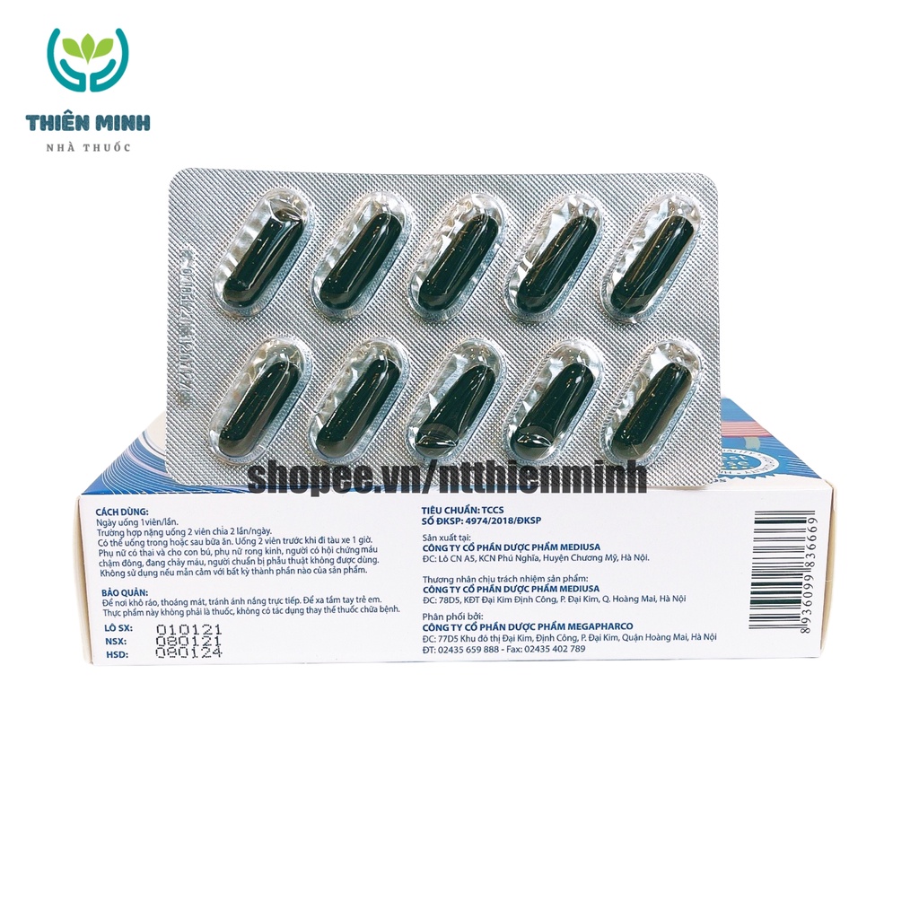 Viên uống bổ não CEREVIT FORT bổ sung Ginkgo biloba hoạt huyết dưỡng não, tăng cường tuần hoàn não – HỘP 30V