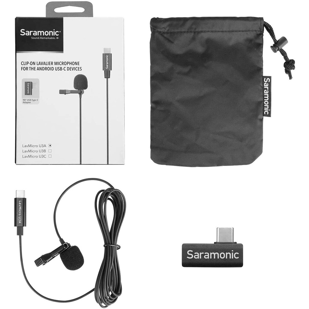 Saramonic LavMicro U3A - Micro Thu Âm Cổng Type - C Dùng Cho Điện Thoại Android - Hàng Chính Hãng/Bảo Hành 12 Tháng