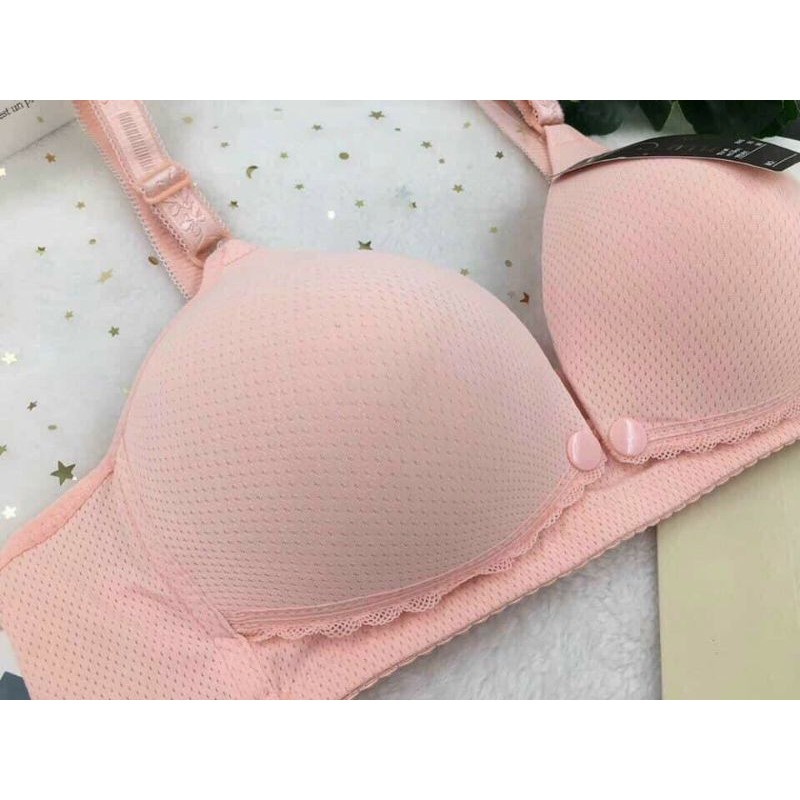 Áo lót bầu cho con bú thông hơi CHUN đệm mỏng không gọng, áo ngực nữ cho phụ nữ mang thai cotton mềm nâng ngực.