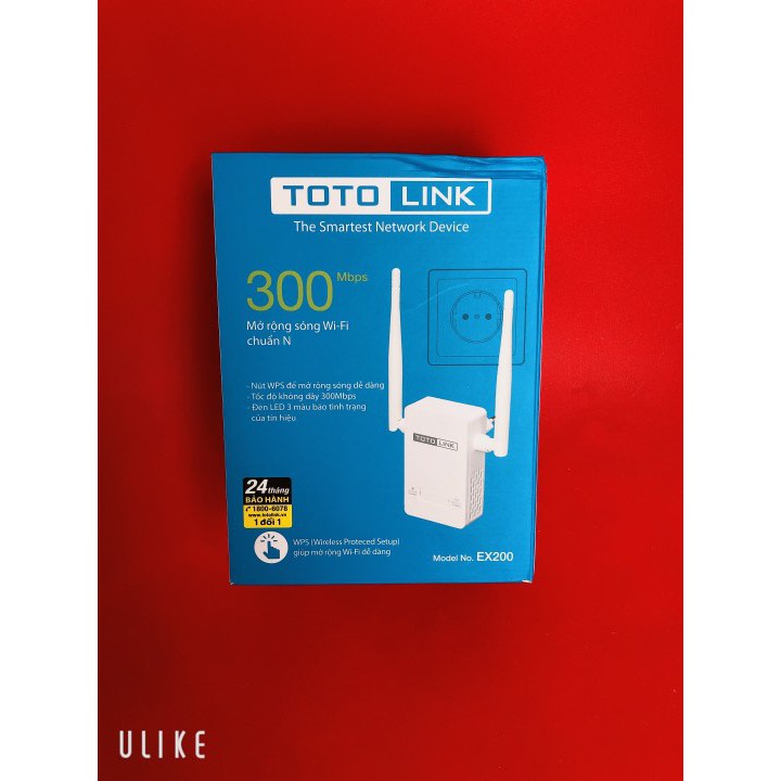 Bộ Kích Sóng Wifi Repeater 300Mbps Totolink EX200 - Mới Bảo hành Hãng 24 Tháng