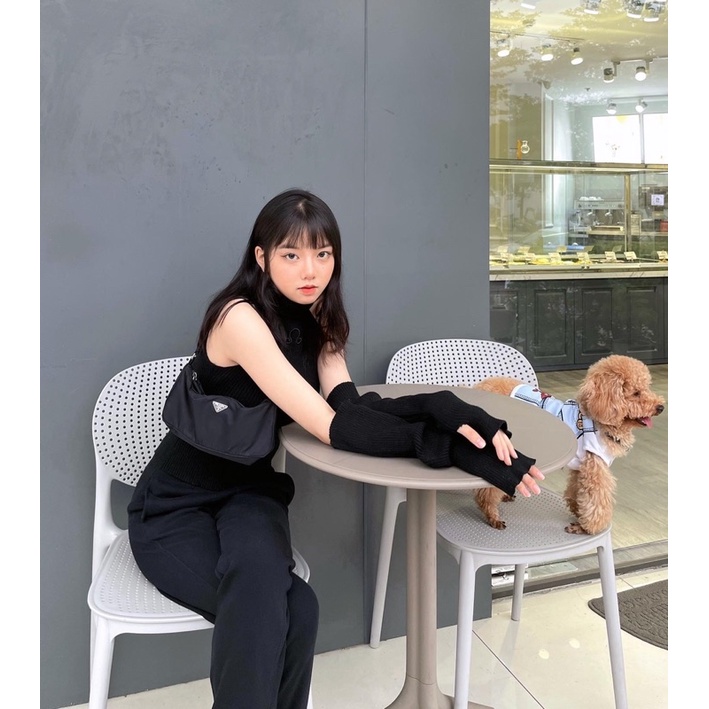 SET áo len cổ lọ sát nách thân lửng và tất ống tay/chân   - 𝐇𝐈𝐆𝐇𝐍𝐄𝐂𝐊 𝐊𝐍𝐈𝐓 𝐒𝐄𝐓
